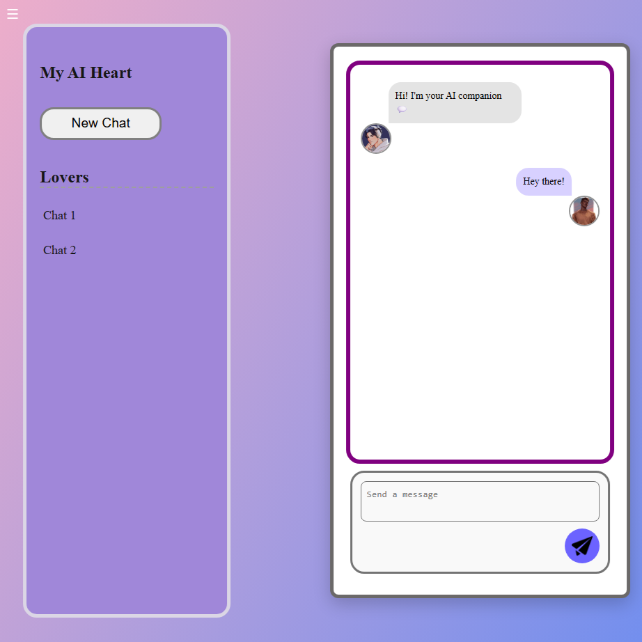 Screenshot of AI-Companion application